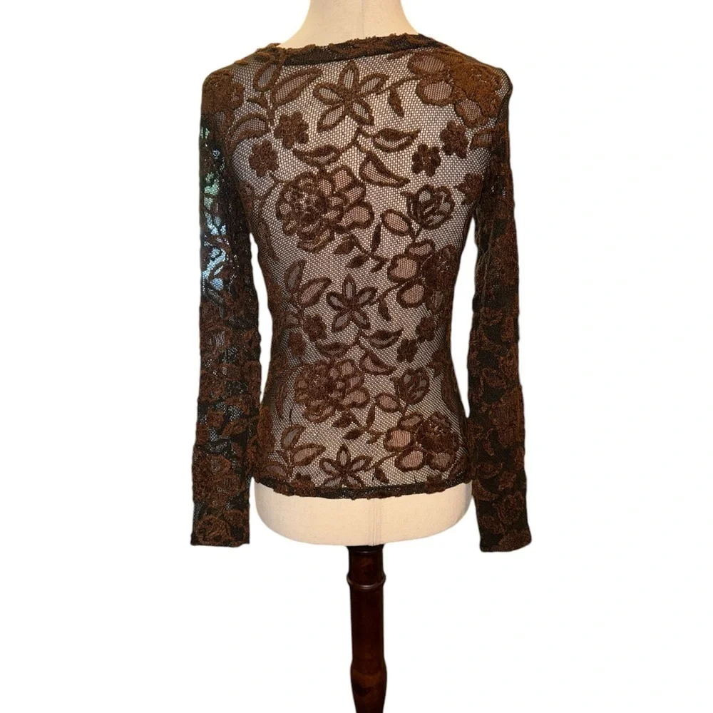Festival Long Sleeved Sheer Fitted Floral Top